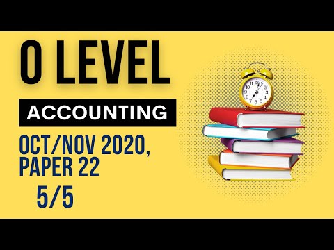O level Accounting - Oct/Nov 2020, Paper 22, Q.5