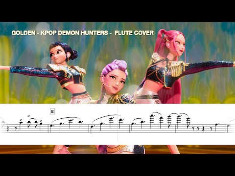 GOLDEN - from K-Pop Demon Hunters - Flute Cover Sheet Music Video