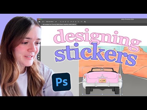 Design With Me: Road Trip planner sticker kit! 🚗 Adobe Photoshop 2024