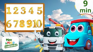 Desenho Infantil | 8 Minutos Aprendento Contar até 10 | Caminhão Sorvete, Guincho e Música