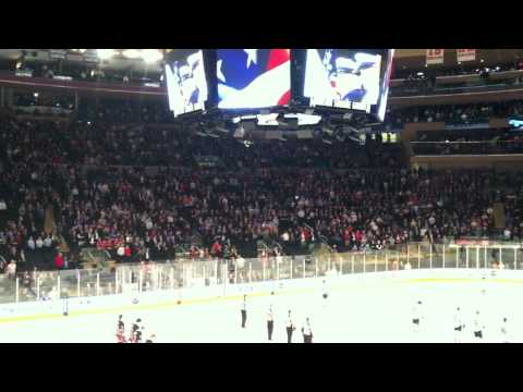Chicago Blackhawks vs New York Rangers - 2/16/12 - National Anthem - John Amirante