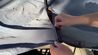 Outdoor Indoor  Entertaining Tablecloth with Zipper for Umbrella #tablecloth #outdoordining #dining