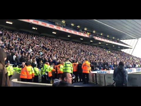 Loud Leeds United fans, various songs - w. subtitles in captions