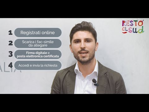 Resto al Sud: le video-guide. 1. Presentazione della domanda