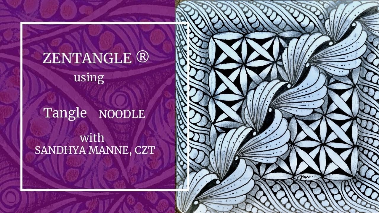 Zentangle® Mini Project with Tangle NOODLE beginners tutorial