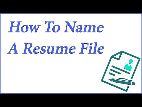 How To Name A Resume File (How to name a resume to stand out - EXAMPLES) Video