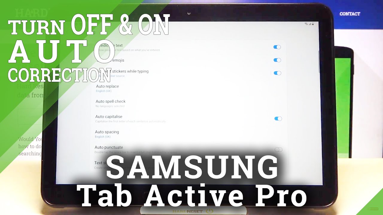 SAMSUNG Galaxy Tab Active Pro – Deactivate Keyboard Auto-Correction Option