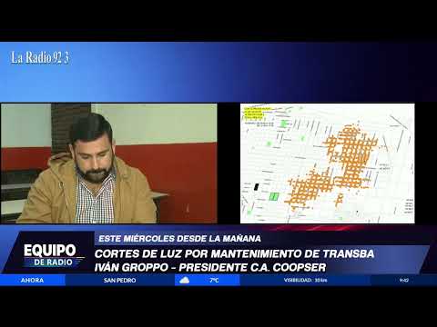 Habrá cortes de luz este miércoles por mantenimiento de transba