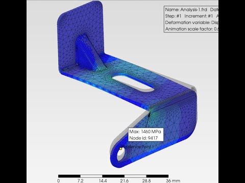 PrePoMax Tutorial 5 : shell section Bracket