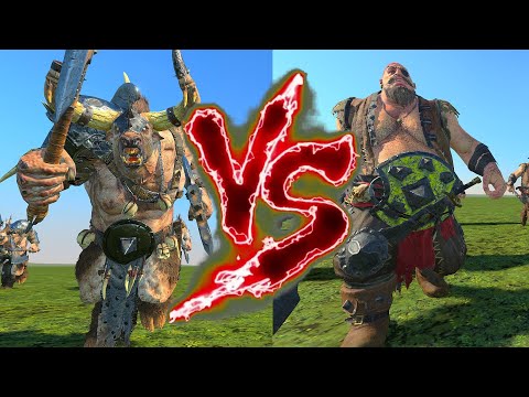 Minotaurs VS Maneaters. Total War Warhammer 3