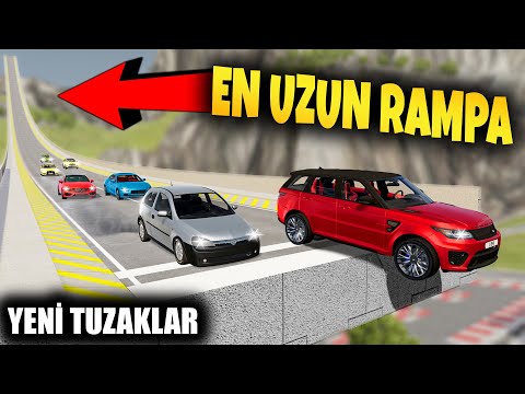 EN UZUN RAMPADAN ATLADIM YENİ TUZAKLAR EKLENDİ :D ,  ARABALARA TUZAK KURDUM // BeamNG.drive