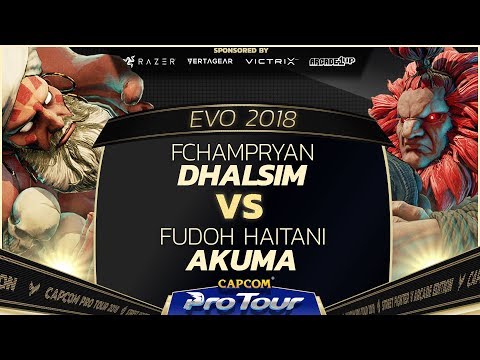 Fchampryan (Dhalsim) vs Fudoh Haitani (Akuma) - EVO 2018 - Semi Finals - SFV - CPT 2018