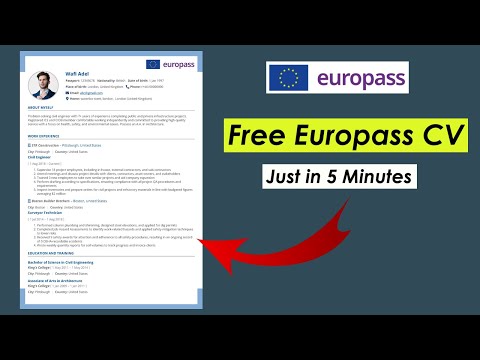 Create Free Europass CV | Apply Jobs in Europe | Europass Resume Format 2025