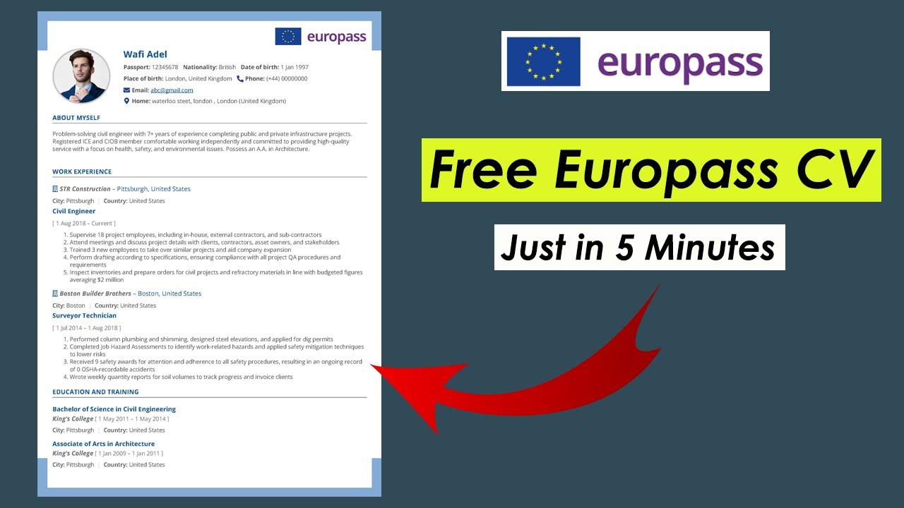 Create Free Europass CV | Apply Jobs in Europe | Europass Resume Format 2025