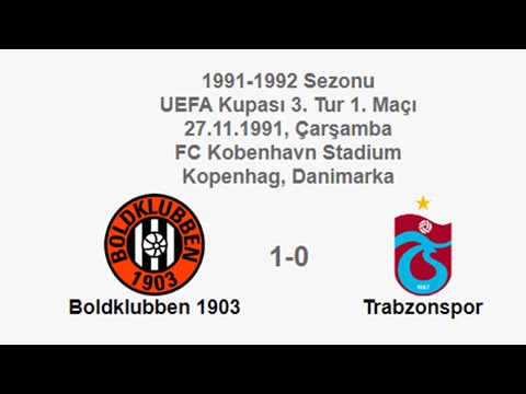 Bolklubben 1903 1-0 Trabzonspor [HD] 27.11.1991 - 1991-1992 UEFA Cup 3rd Round 1st Leg