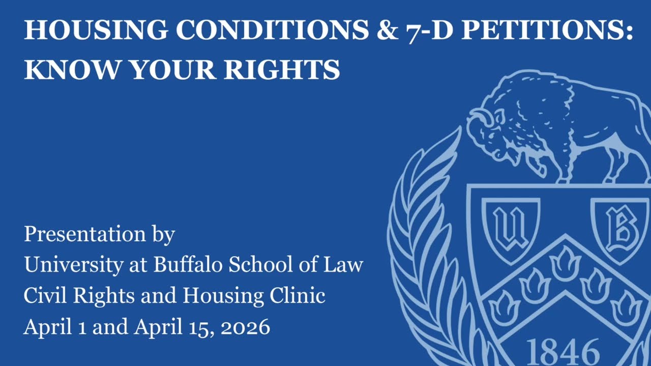 A video presentation for Housing Conditions & 7-D Petitions: Know Your Rights.