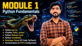 Python Full Course 2026 | Module 1 | Installation, VS Code, CPython, PyPy, Jython,Version& Terminal