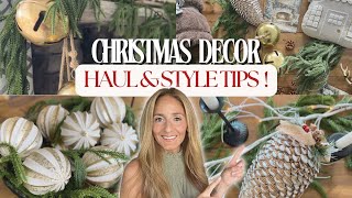 CHRISTMAS HAUL AND STYLE WITH ME! | WALMART & AMAZON HOLIDAY DECOR | CHRISTMAS DECOR STYLE TIPS