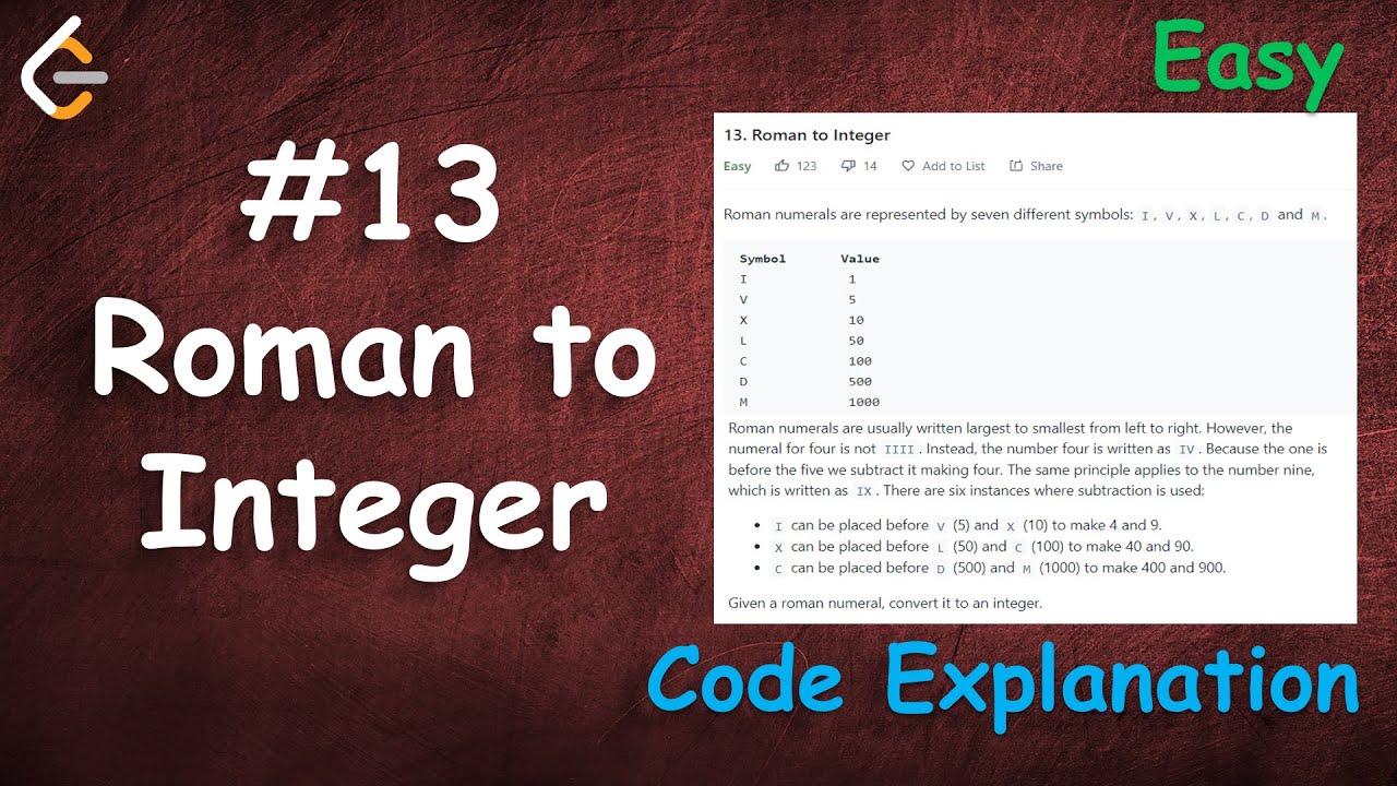 Roman to Integer | Leetcode 13