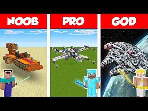 WiederDude - Minecraft: LIFE OF JEDI - STAR WARS BUILD CHALLENGE / NOOB vs PRO vs GOD in Minecraft