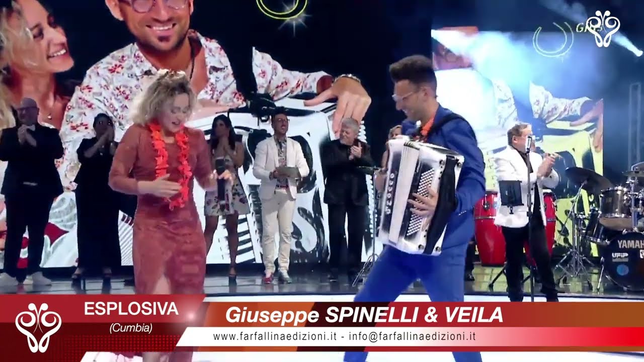 Veila & Giuseppe Spinelli - ESPLOSIVA (cumbia) Inizio Serata Canale Italia SPECIALE FARFALLINA in TV