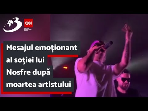 Mesajul emoționant al soției lui Nosfe după moartea artistului