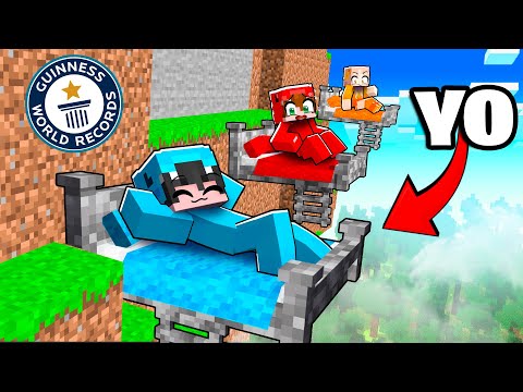 Hice el RÉCORD MUNDIAL de Domir en la CAMA Más PELIGROSA de Minecraft...