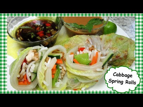 Asian Cabbage Spring Rolls Recipe ~ Healthy Spring Roll & Dipping Sauce