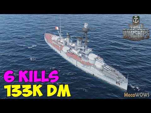 World of WarShips | Courbet | 6 KILLS | 133K Damage - Replay Gameplay 4K 60 fps