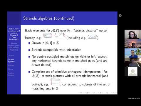 Andy Manion "Higher representations and cornered Heegaard Floer homology" Part 2