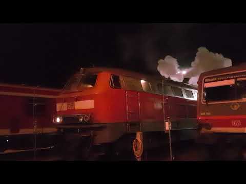 Kaltstart der Diesellokomotive 218 463 (MTU 16 V 4000 R)