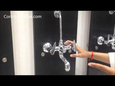 Water tap single handle hindware flora wall mixer, for bathr...