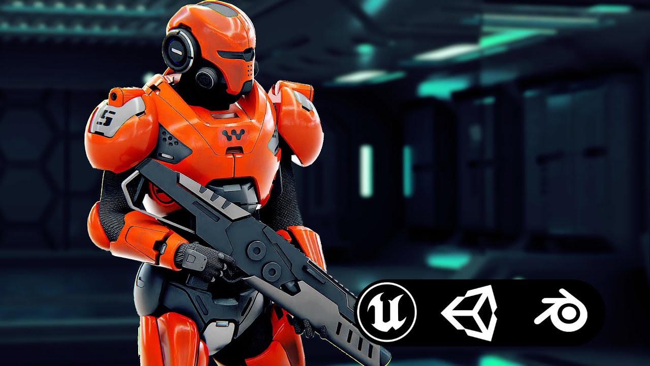Cyber Soldier F-3000 Auto-Rig Pro Rigged For Mixamo Unreal Engine Unity 3D Model