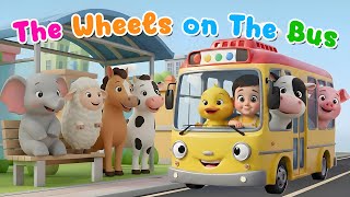 The Wheels on The Bus Song (Animal Version) | KidsMeSong  Nursery Rhymes & Kids Songs