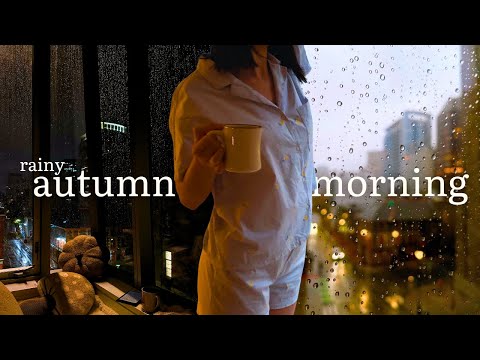 cozy fall morning routine ☕️ | coffee, rain & life updates 🍂🌧️