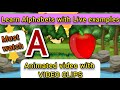 Learn Alphabets With Live Examples Alphabets ABCD WATRstar Abcd Aforapplebforball