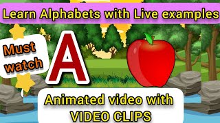 Download lagu Learn Alphabets with live exles Animated video wit... mp3