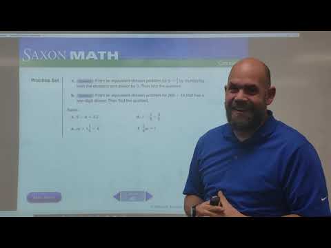 Lesson 43: Equivalent division Problems, Finding unknowns in Fractions (Saxon Math, Level 6)