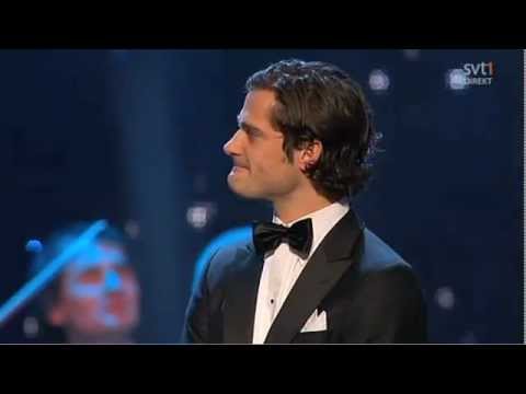 Prins Carl Philip håller tal på idrottsgalan 2012