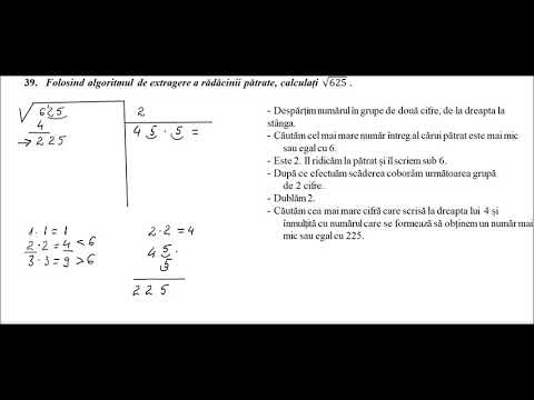 Cl  a VII-a - Recapitulare finală  - ex. 39 - Algoritmul de extragere a radicalului - NR DE 3 CIFRE