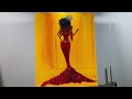 Brown Skin Girl Painting Tutorial Black Girl Magic Painting Black Is King Queen Painting