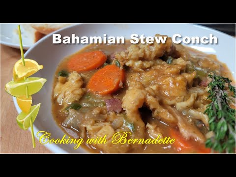 How to make Bahamian Stew Conch. Cooking with Bernadette Clayborne