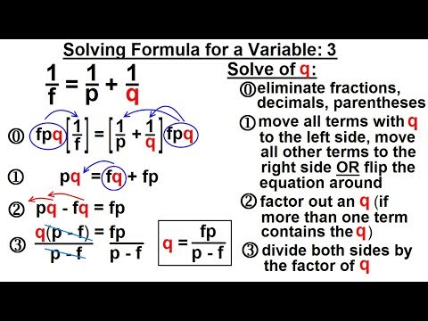 Algebra Ch 3 Formula Inequalities Absolute Value 1 of 38 Solving Formula for a Variable 1
