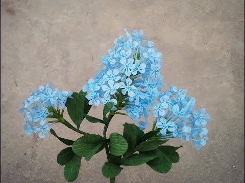 How To Make Plumbago Auriculata Flower From Crepe Paper - Craft Tutorial