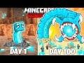 I Survived 100 Days As A DIAMOND WORM In HARDCORE Minecraft
