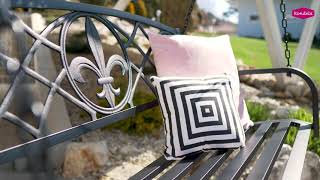 Záhradná hojdačka, závesná, kov, čierna, ABEA