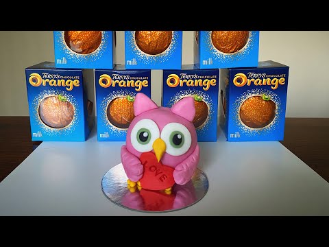 Terrys chocolate orange Owl. Easy tutorial for beginners cake decoration topper. Valentines DIY gift