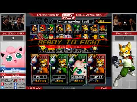 CFL Smackdown 164 Melee - Crunch + Hbox vs Panda + Harriet - Doubles Winners Semis