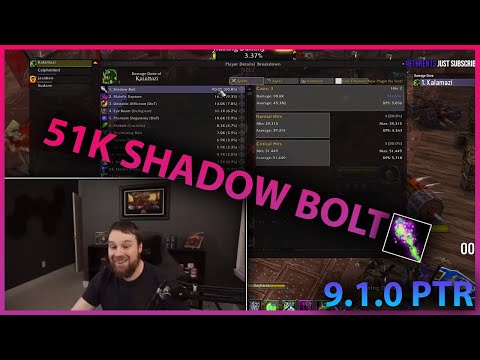 Warlock 51K SHADOW BOLT in 9.1.0 PTR! | Daily WoW Highlights #100 |