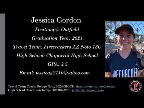 Jessica Gordon Softball Skills Video - 2021 Outfield